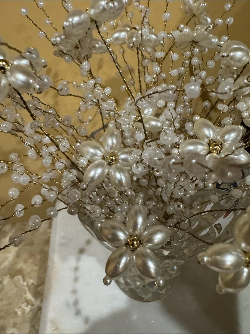 Pearl Floral Spray Bouquet for vase